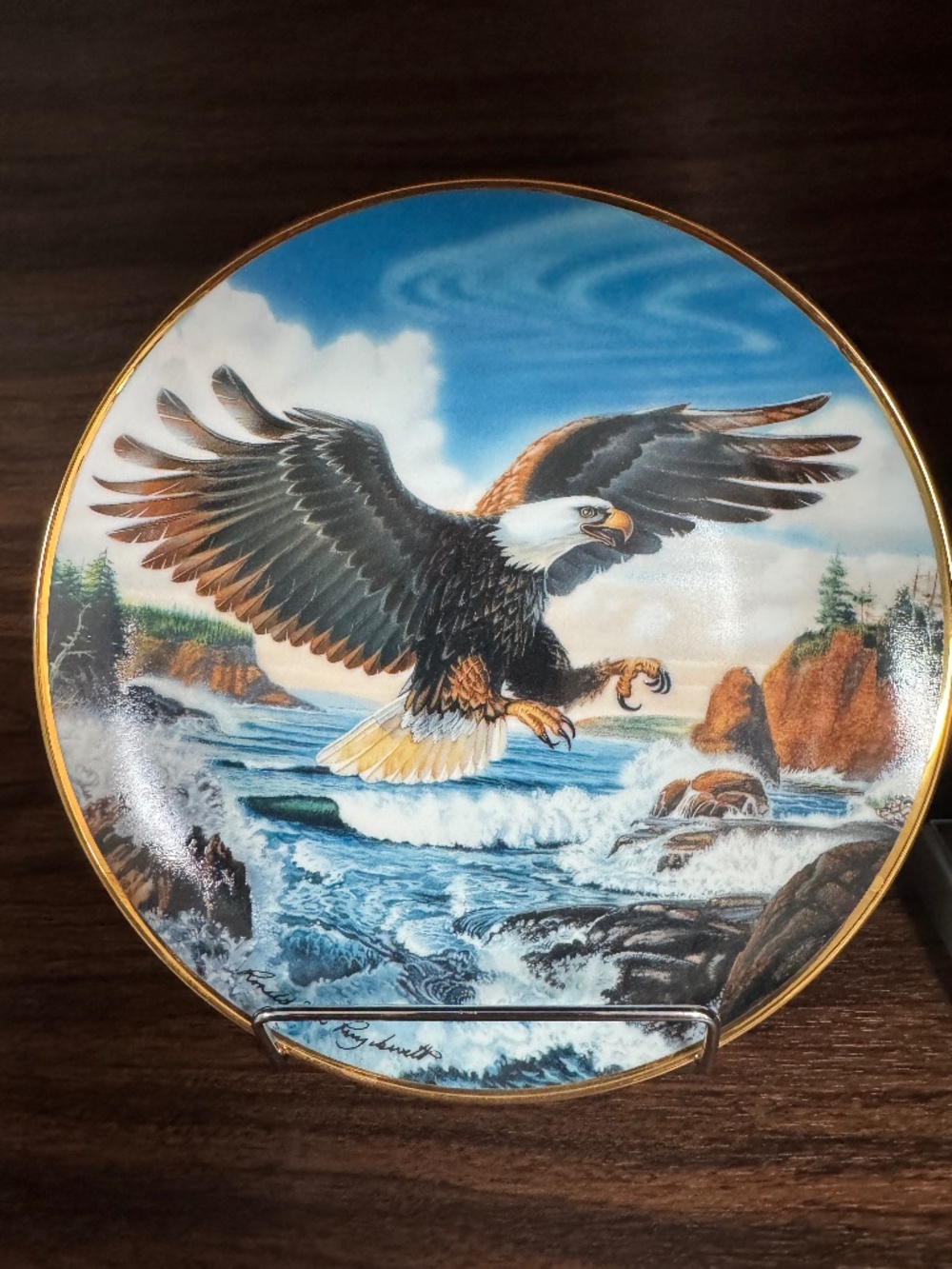 Franklin Mint Forever Free Limited Edition Porcelain Eagle Plate F 1229